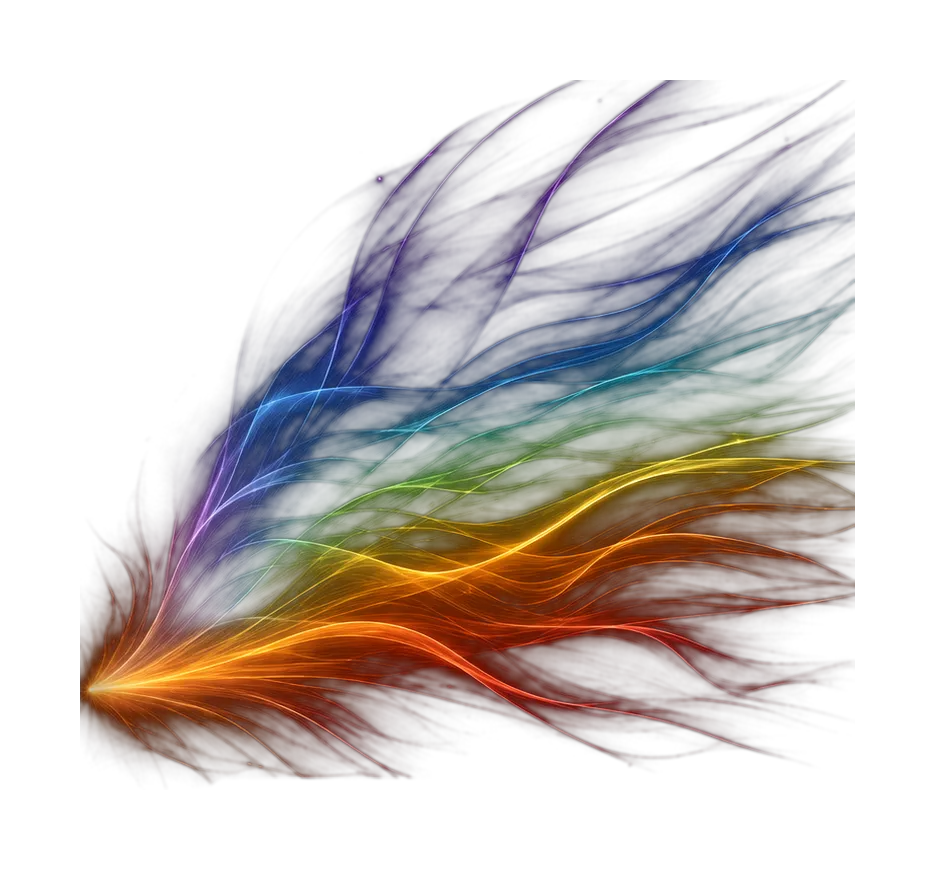 A single beam of light fanning out into its full spectrum of wavelengths